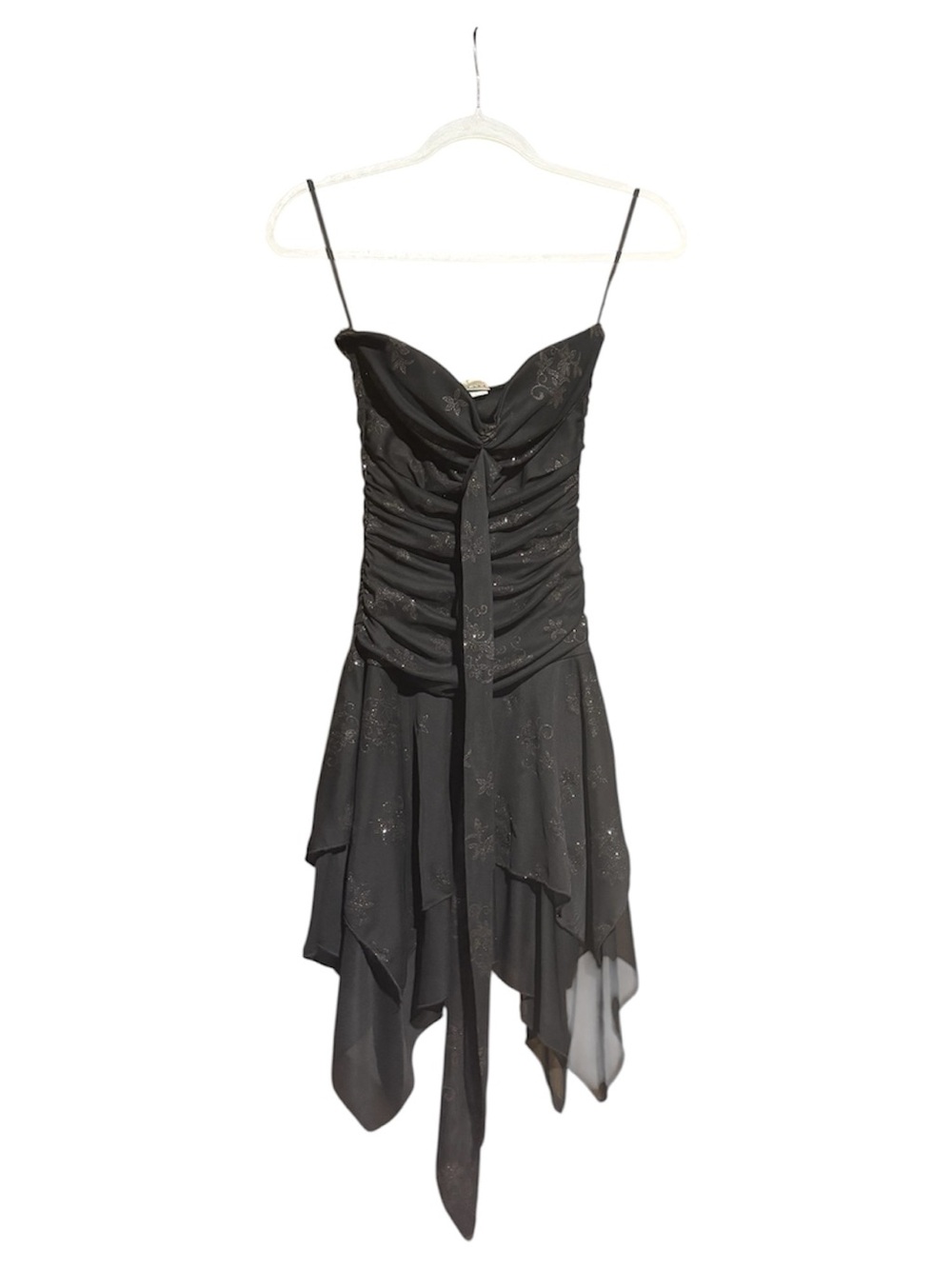 Finesse Vintage Black Gothic Fairy Handkerchief-Hem Evening Dress